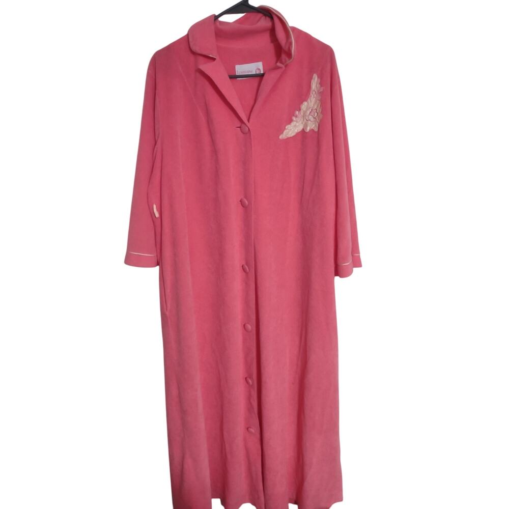 Vintage 70s Lorraine Housecoat Robe Size Large Retro Classic Comfy Cozy Lounge